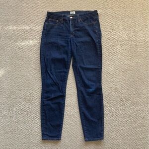 J. Crew 8” Toothpick Skinny Jeans Size 29 Dark Wash Blue Cotton Stretch EUC